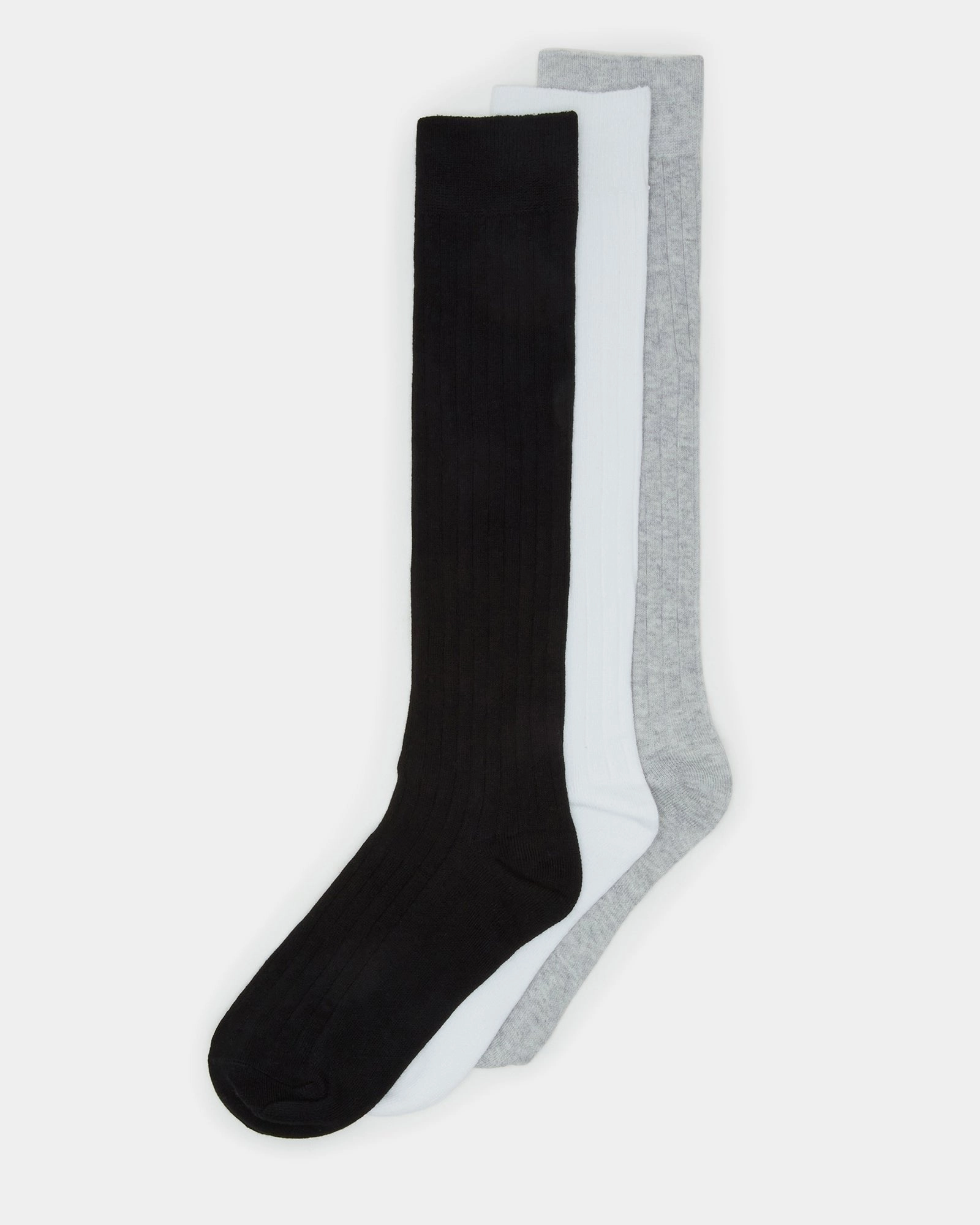 KNEE HIGH SOCKS BLACK MULTI