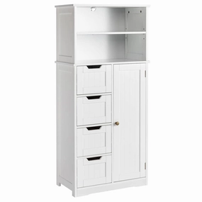 Ktaxon K1-G52001465 Freestanding Bathroom Floor Cabinet, Multipurpose Storage Cabinet with 4 Drawers