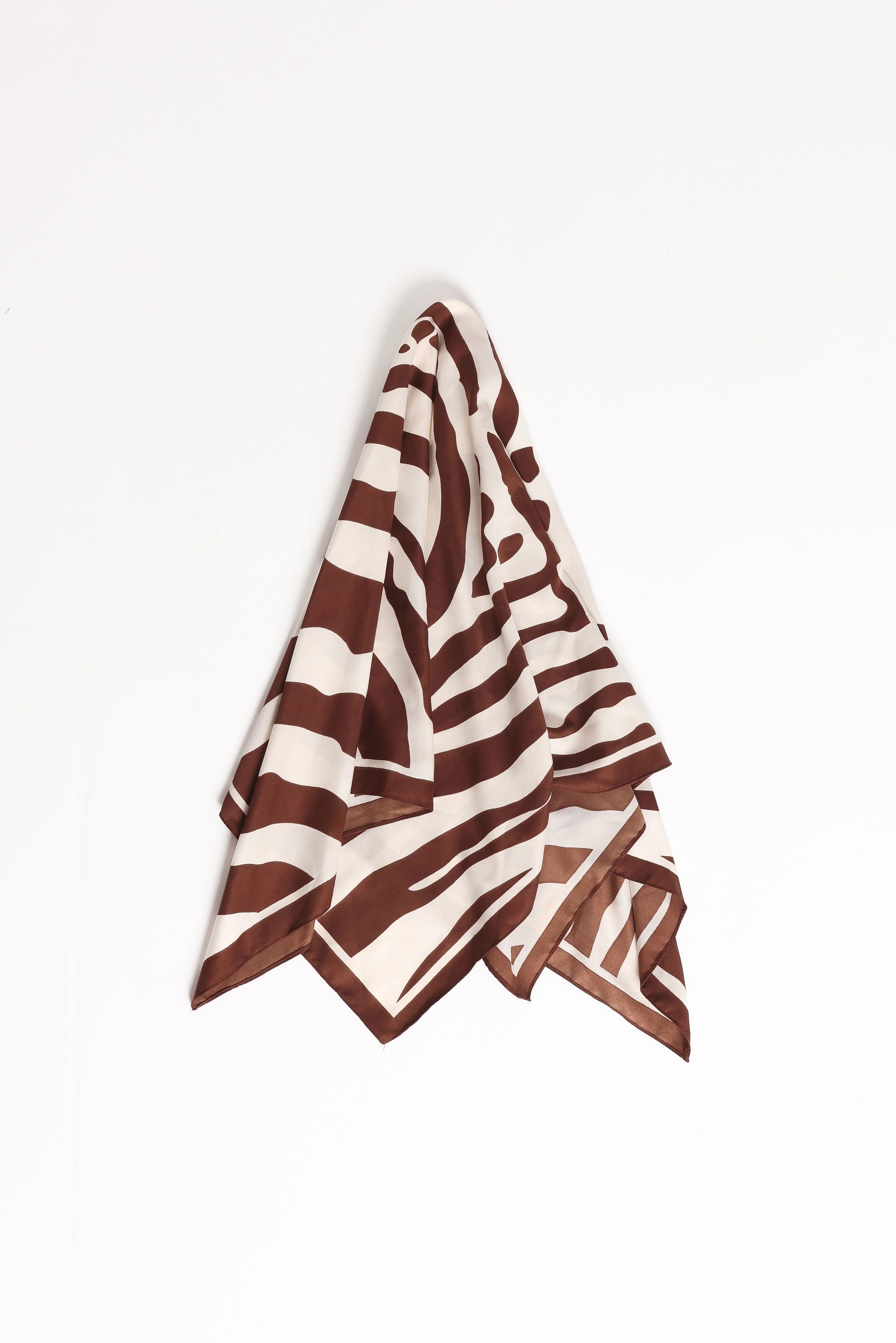 Lara Hair Scarf - Chocolate/White