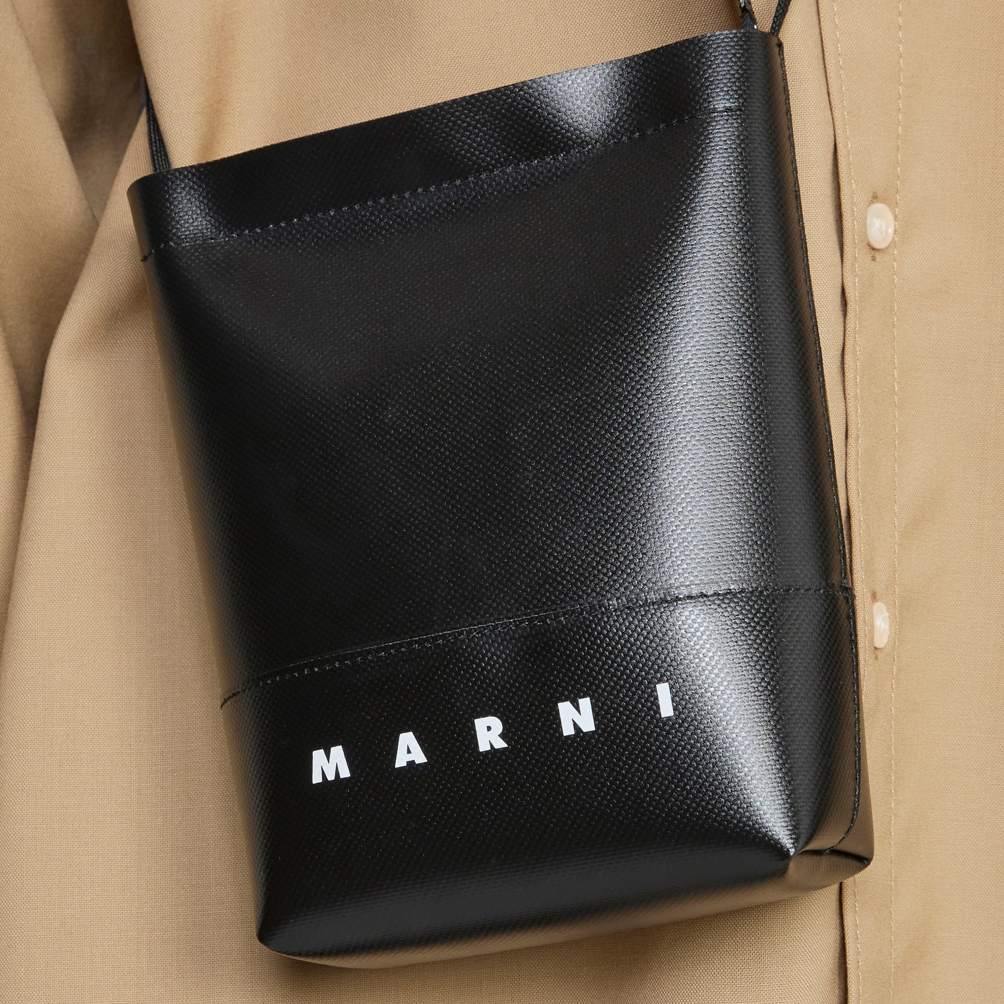 Logo-Printed Shoulder Bag Black
