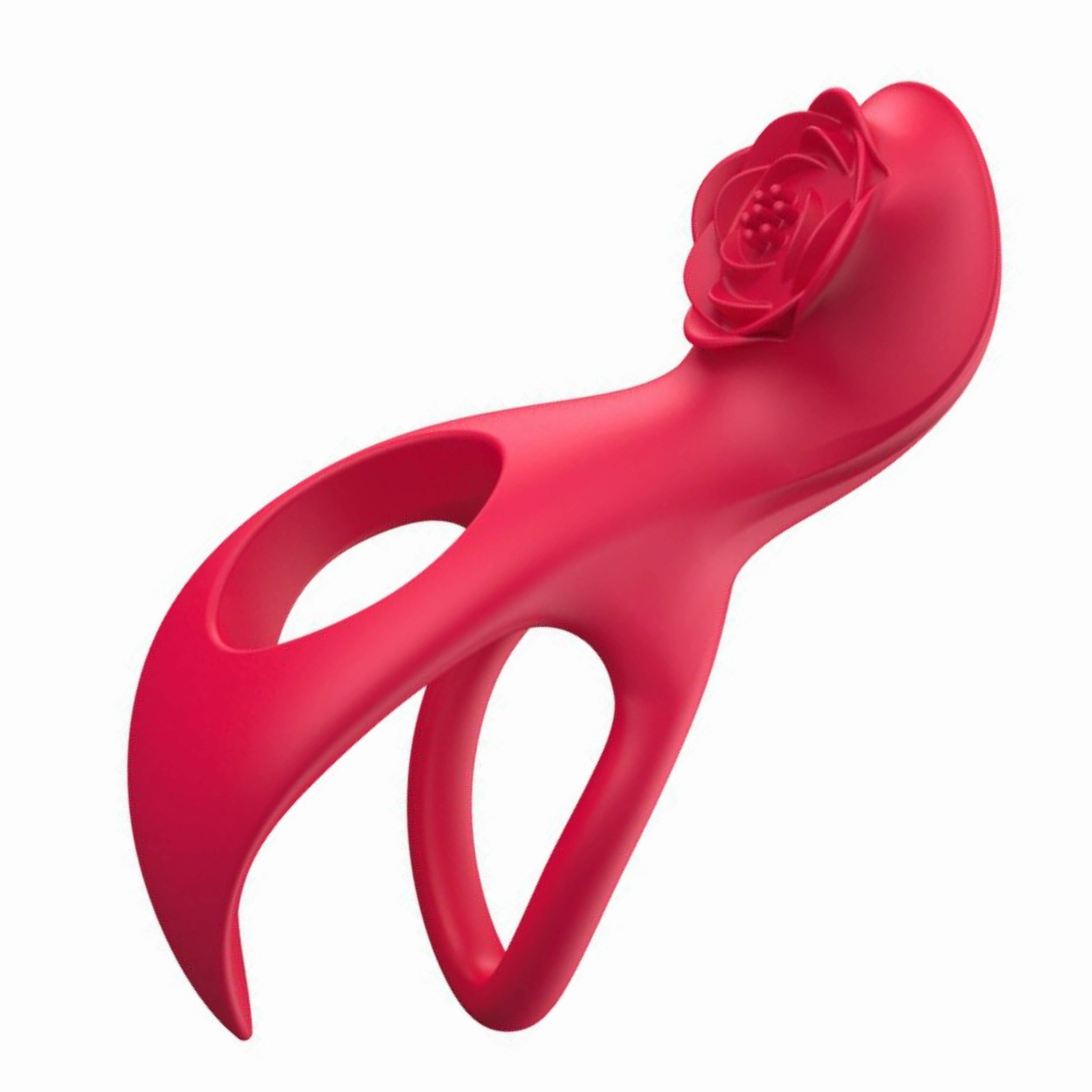 Lover's Rose Dual Cock-ring - Strong Vibrations in 2 Motors!