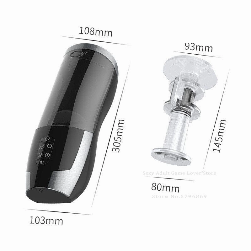 Lurevibe - Heating Piston Airplane Cup Electric Telescopic Full-automatic Masturbator Cup