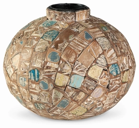 Meltland Natural / Black Vase Round