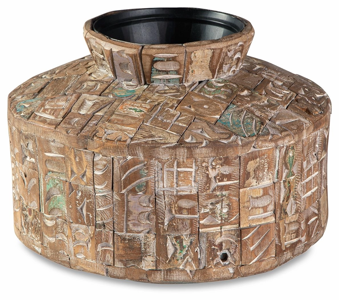 Meltland Natural / Black Vase Square