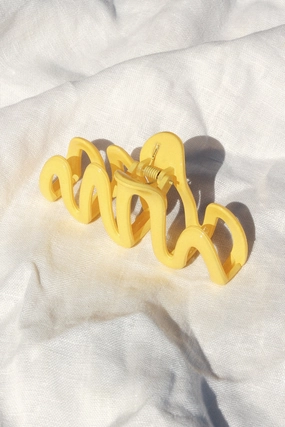 Natalia Squiggle Hair Clip - Yellow