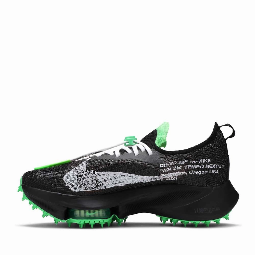 NIKE AIR ZOOM X OFF WHITE TEMPO NEXT FLYKNIT BLACK SCREAM GREEN -