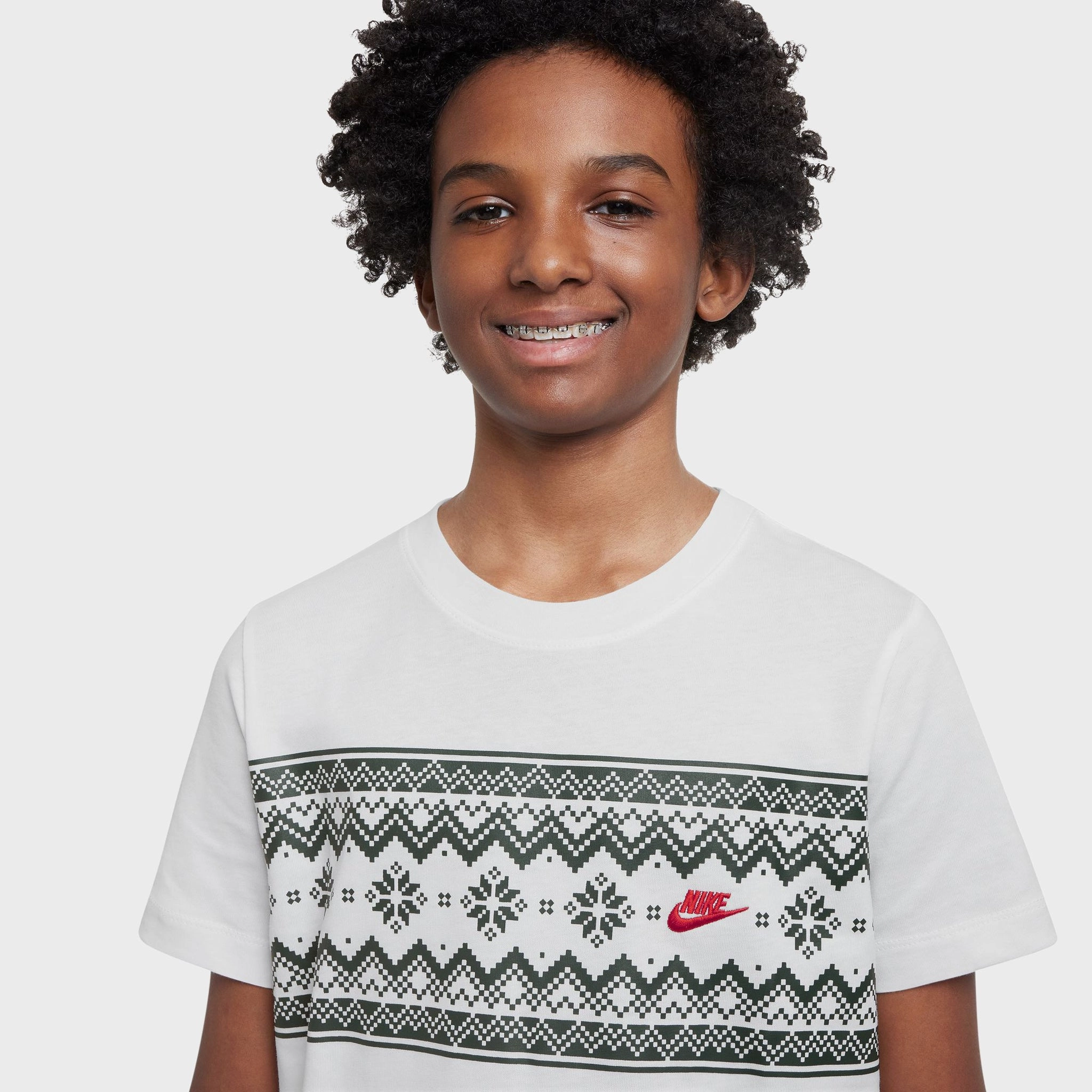 Nike Juniors' NSW Fair Isle T-Shirt / White