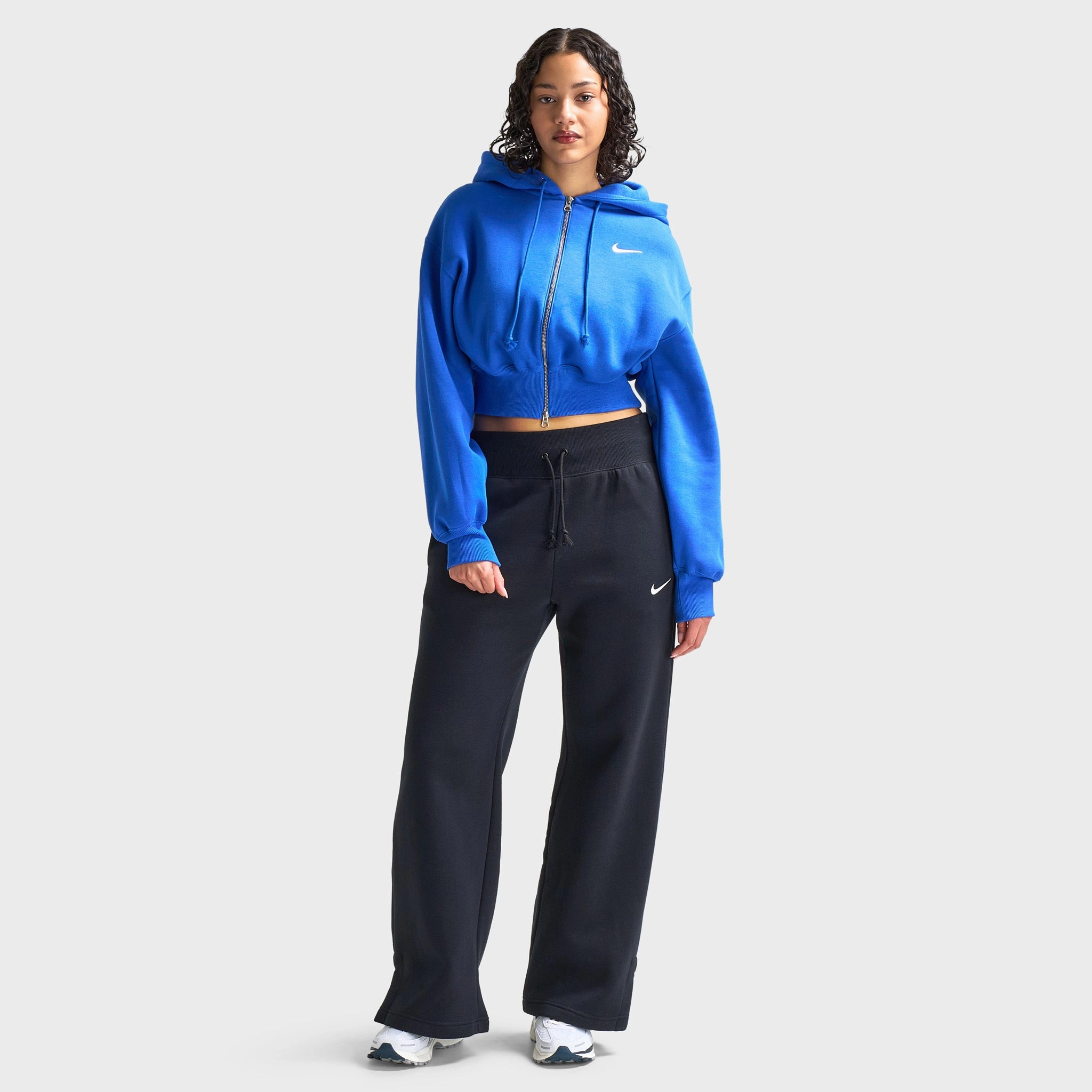 Nike Sportswear Women's Phoenix Fleece High-Waisted Wide-Leg Tracksuit Bottoms Black / Sail