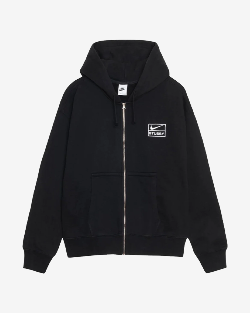 NIKE X STUSSY FW23 FULL ZIP BLACK FLEECE HOODIE (NEW)