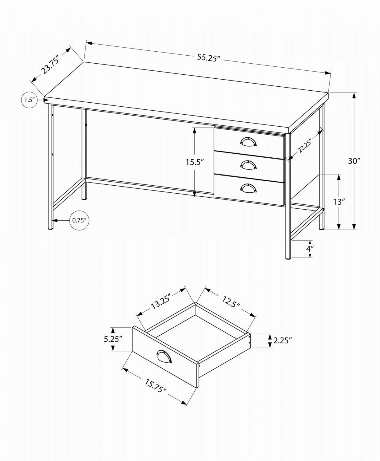 Omber Desk - Brown