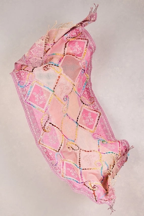 Paisley Embellished Blanket Scarf - Multicolour
