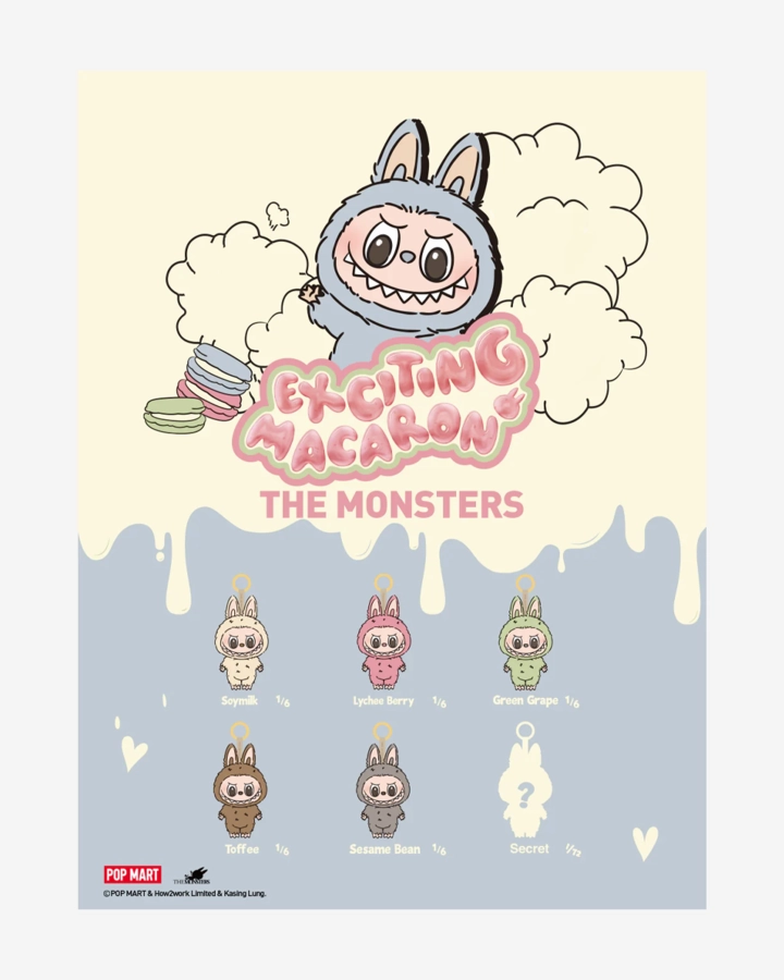 POP MART X THE MONSTERS LABUBU EXCITING MACARON SERIES PLUSH PENDANT BLIND BOX