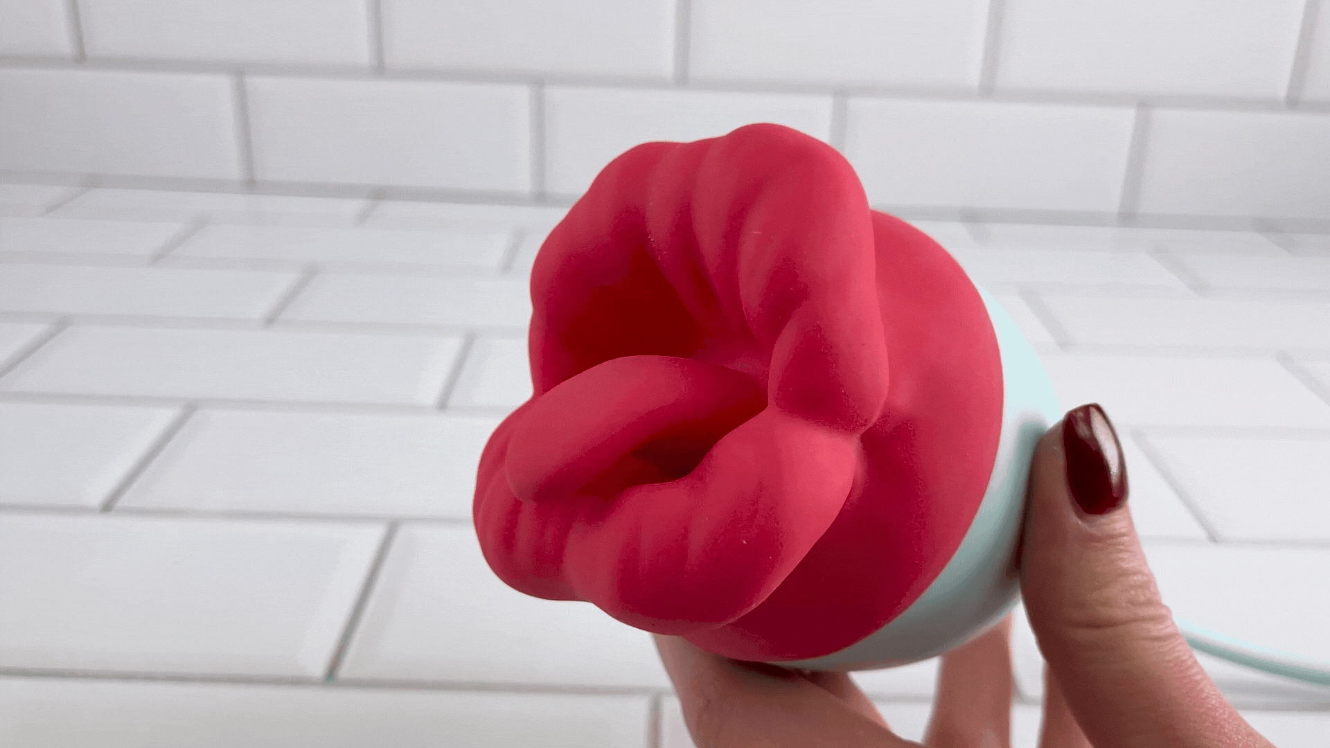 Pretty Pink Lips Self-Motion Flickering Tongue with Thruster