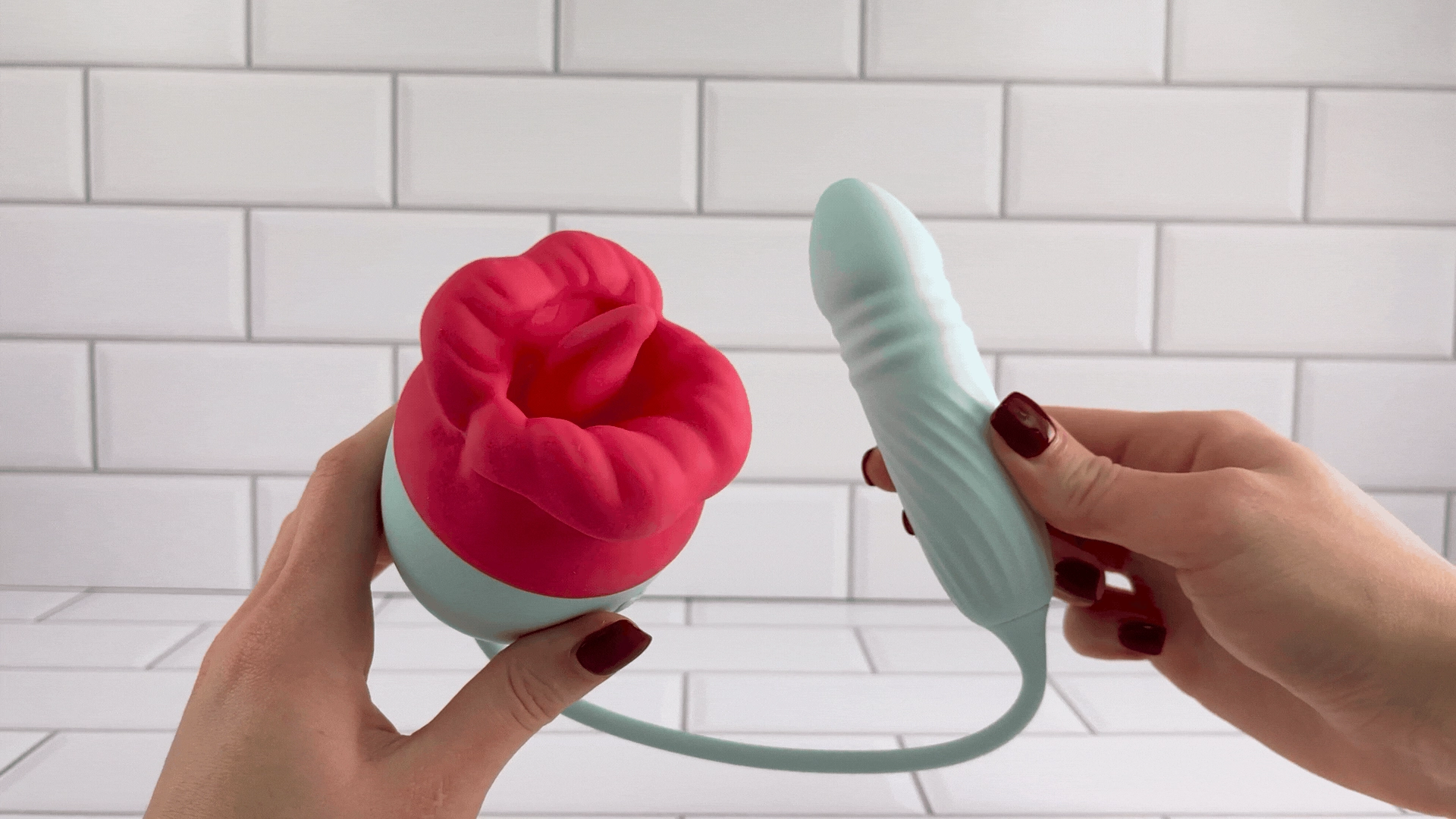 Pretty Pink Lips Self-Motion Flickering Tongue with Thruster