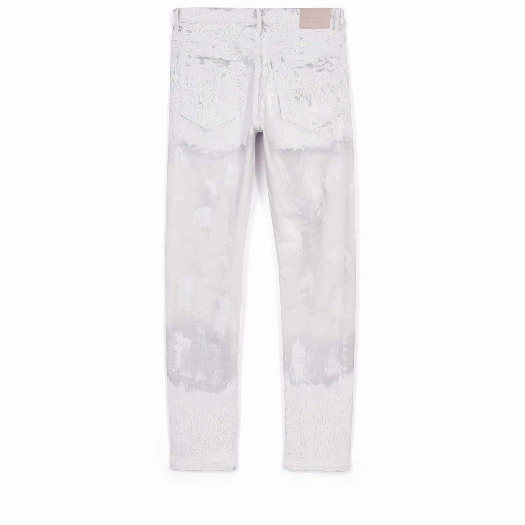 Purple Brand Low Rise Skinny Jean - Faded Ecru Crackle