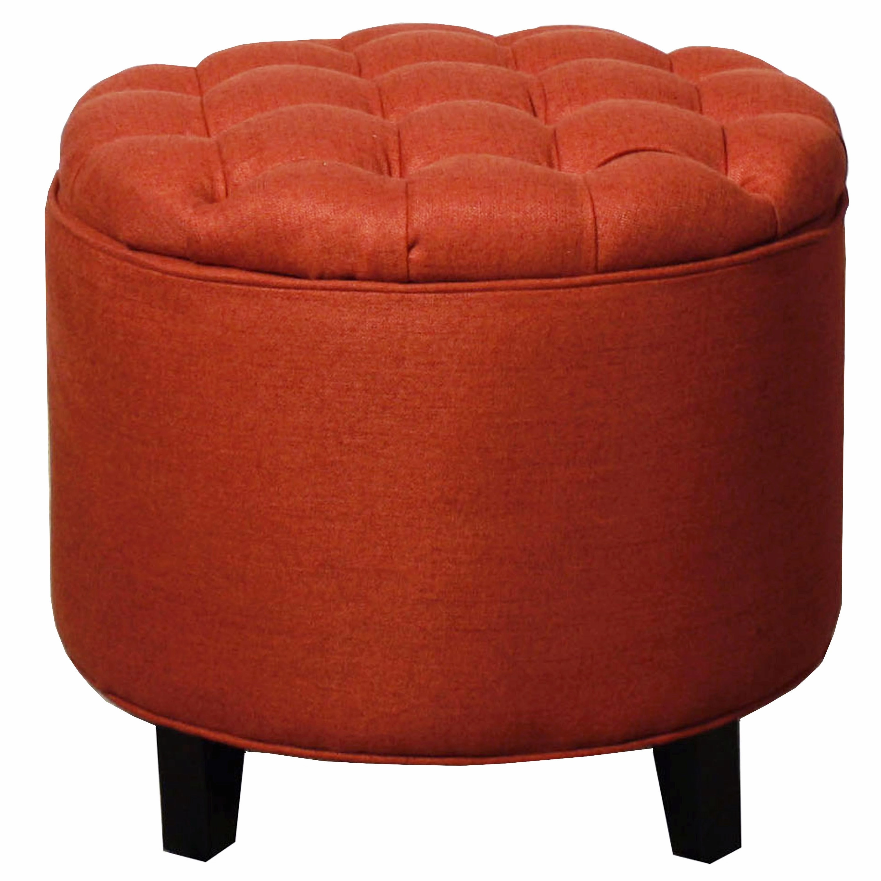 Rosecrans Tufted Storage Ottoman PERSIMMON
