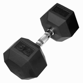 Rubber Hex Dumbbell - 50 lb
