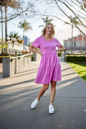 Shine On Essentials Empire Line Dress Super Pink