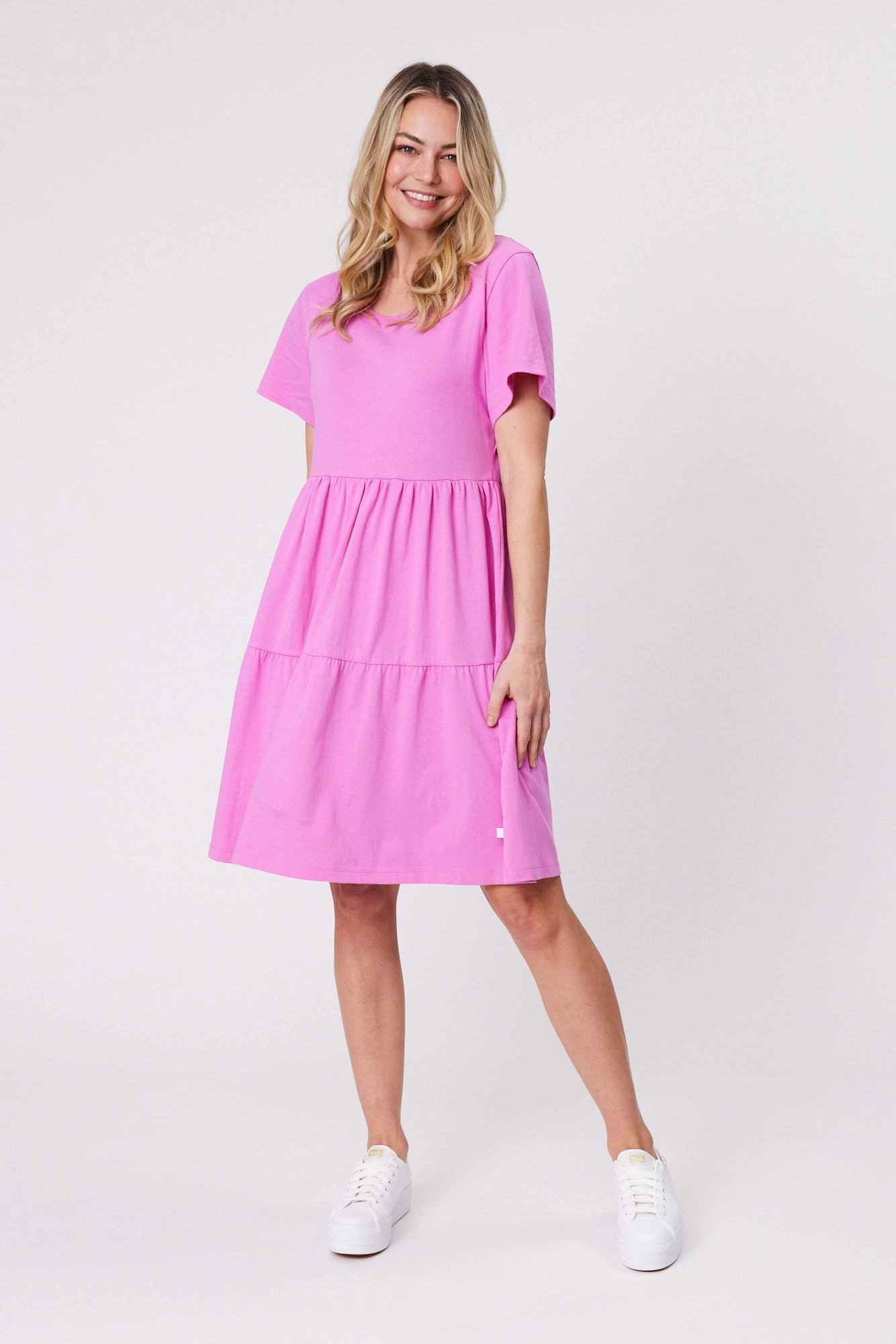 Shine On Essentials Empire Line Dress Super Pink