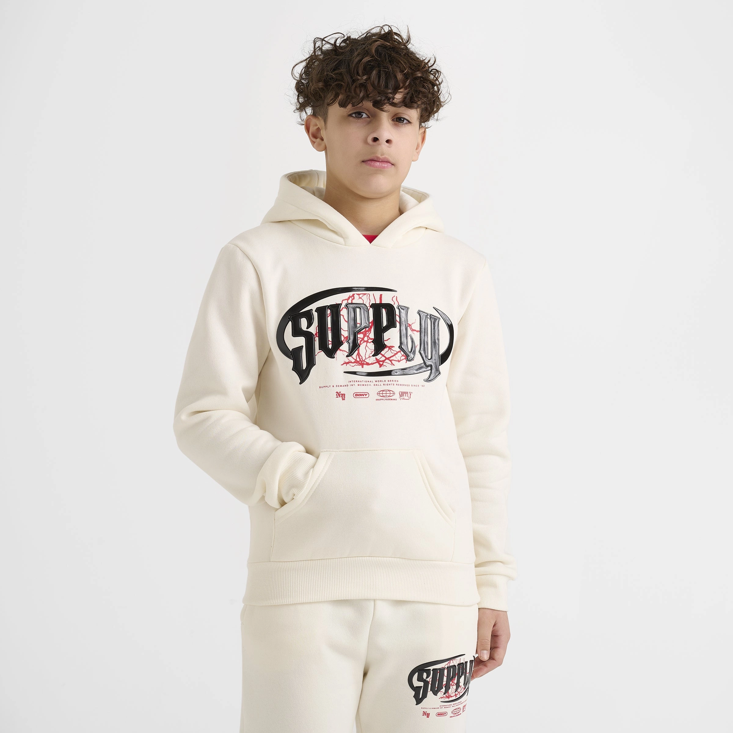 Supply & Demand Junior Boys' Chrome Hoodie Tofu / Chinese Red