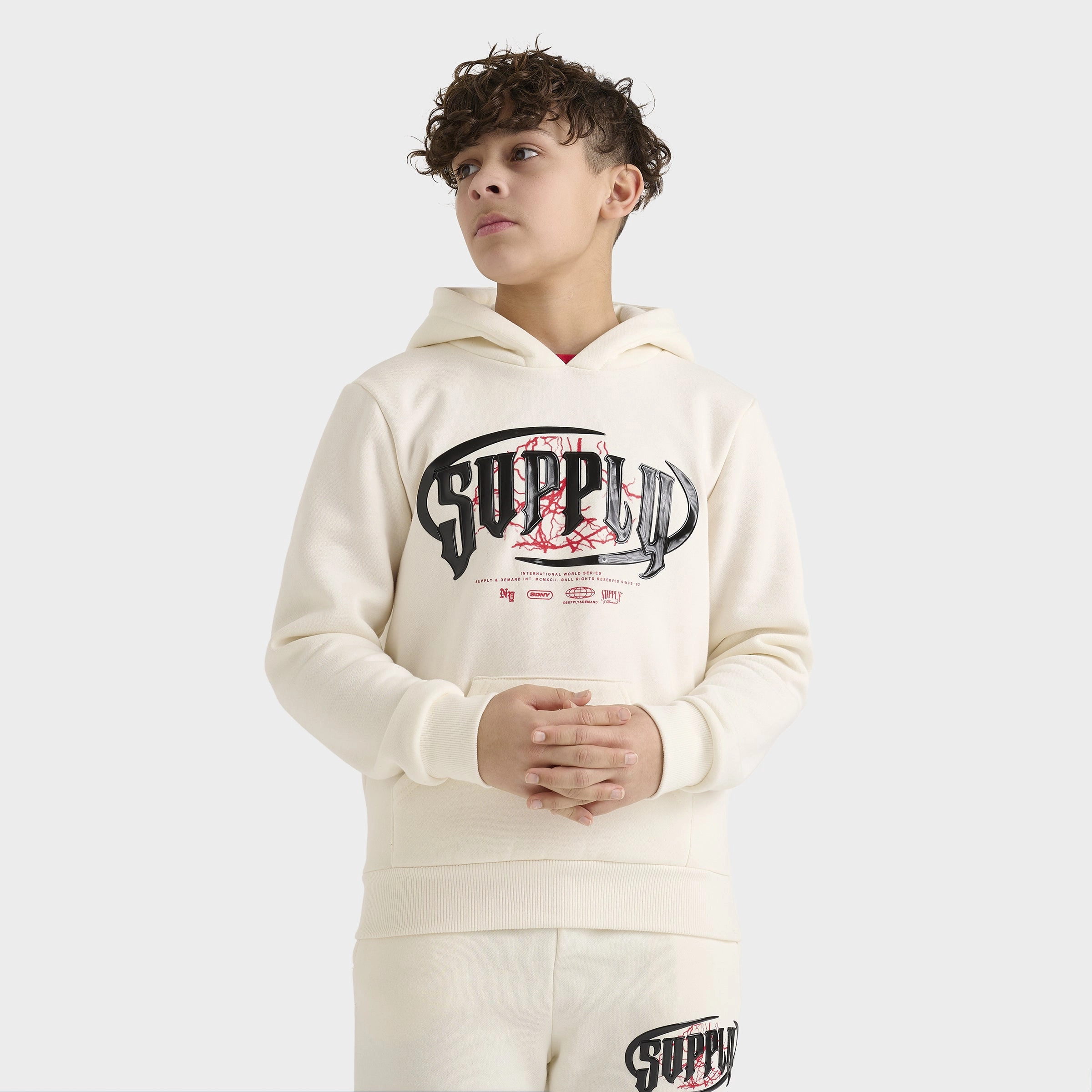 Supply & Demand Junior Boys' Chrome Hoodie Tofu / Chinese Red