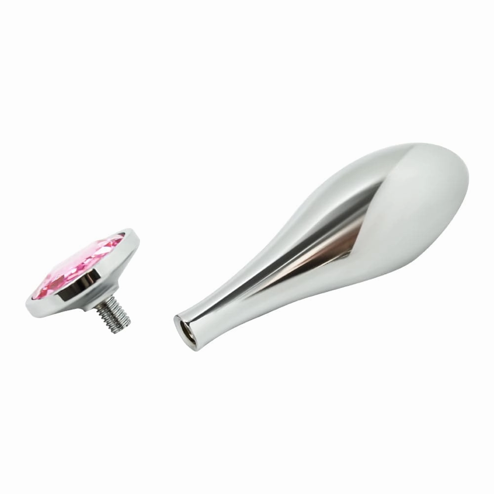 Tail Screw Weighted Metal Butt Plug with Jewel - Detachable Screw Plug