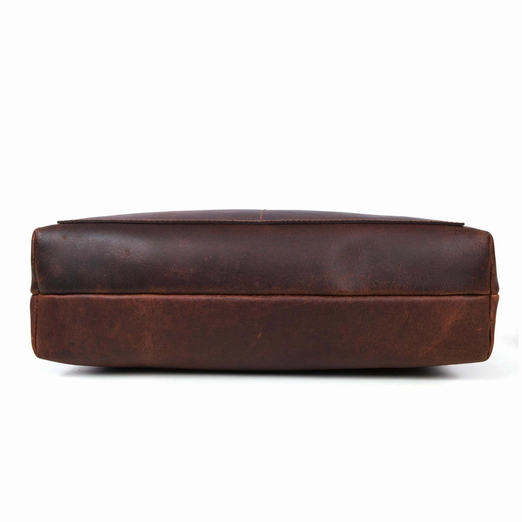 Tolredo - Brown Leather Tote Bag with Leather Closure