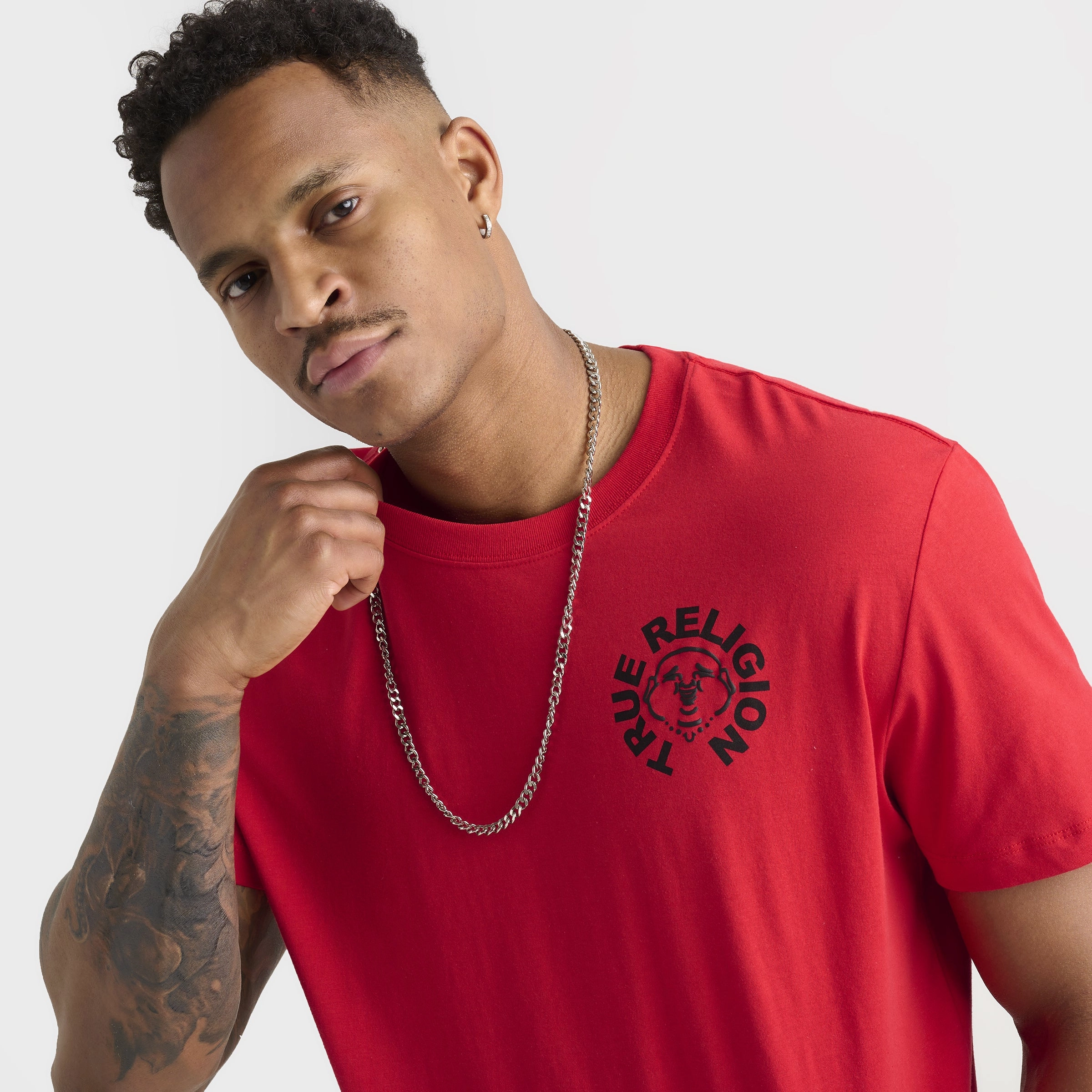 True Religion Buddha Face Tee / Flame Scarlet