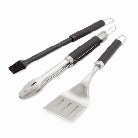 Weber Precision Grill Tongs, Spatula & Basting Brush Set