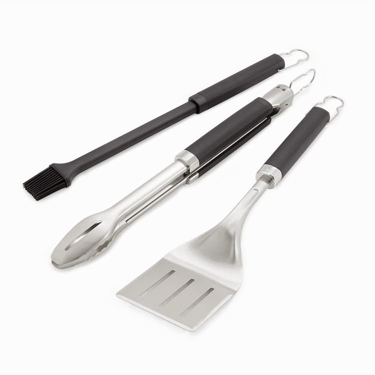 Weber Precision Grill Tongs, Spatula & Basting Brush Set